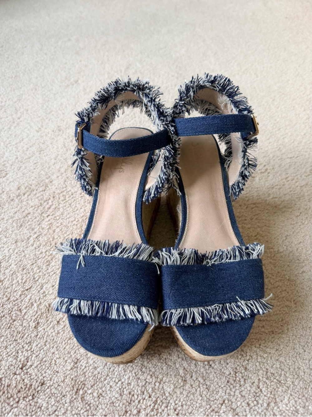 Shelly’s London espadrille denim heels size 7.5